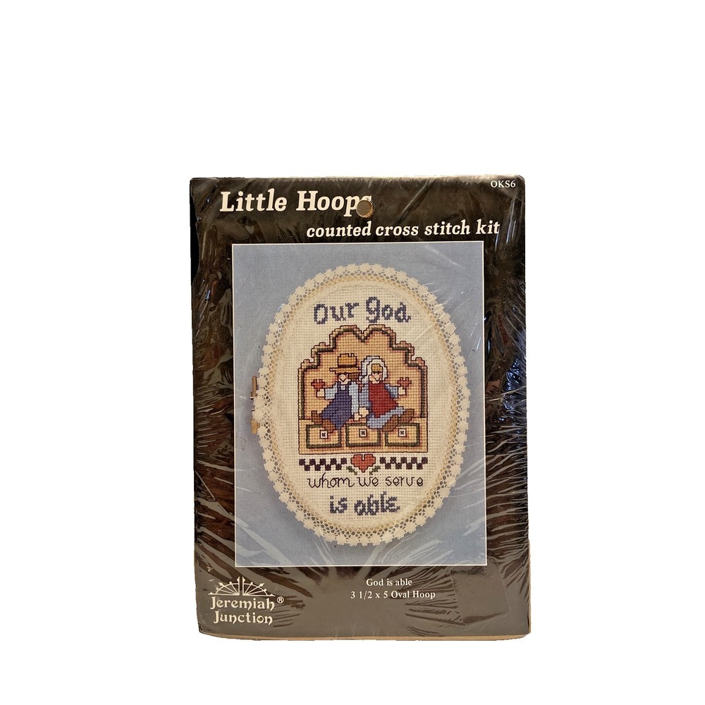 Vintage Jeremiah Junction Little Hoops Cross Stitch Kit God Is Able New OKS6